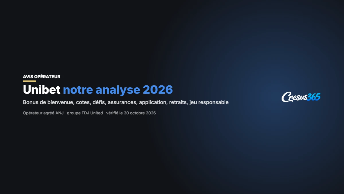 Avis Unibet 2026 : bonus, cotes, défis, application et retraits